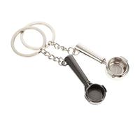 Healeved Portachiavi Serie Caffè in Lega di Zinco Resistente e Antiruggine, Set 2 Pezzi Ciondolo a Cucchiaio Argento e Nero, Accessorio Leggero per Chiavi e Decorazione Borsa, Regalo