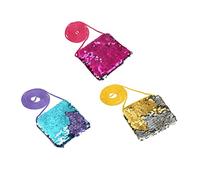 Healeved Portafoglio per Bambina Paillettes 3 Pezzi, Borsetta Quadrata Piccola e Attuale, come Regalo per Amici se Stessi Colore Casuale