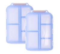 Healeved Portapillole da Viaggio Doppio Strato 2 Pezzi, Contenitore per Pillole Piccolo e Tascabile con Scomparti Trasparenti Sigillati, Organizer Compatto per Medicinali e Vitamine