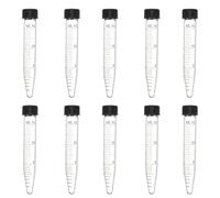 Healeved Provetta Centrifuga Conica in Vetro da 15 Ml Set da 10 Pezzi con Tappo a Vite Graduata e Resistente per Conservazione Campioni e Uso Laboratorio Scientifico