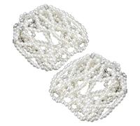 Healeved Retina per Chioma per Chignon da Danza Classica 2 Pezzi Copri Chignon Elastico All’Uncinetto con Perle Bianche e Strass Rete Traspirante Artigianale per Ballerine e Spettacoli
