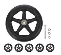 Healeved Ruote di Ricambio in Gomma con Cuscinetti e Viti Preinstallate per Deambulatore e Rollator 6 Pezzi Nero, Abs/pvc/acciaio, per Uso Interno ed Esterno su Superfici Piane, Anziani