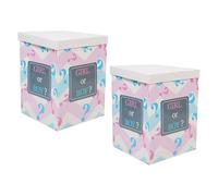 Healeved Scatola di Carta per Palloncini Gender Reveal 2 Pezzi, Facile da Piegare con Design Unico per Decorazioni Party e Shower