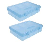 Healeved Scatola Porta Pennelli Doppio Strato in Plastica per 2 Pezzi, Custodia Elegante per Pennelli da Disegno e Pastelli, per Studenti e Artisti in Workspace o Sketching Outdoors