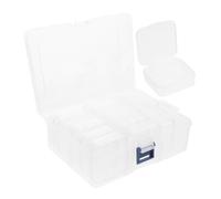 Healeved Scatola Portagioie Trasparente Mini Organizer per Orecchini Perline Ganci da Pesca Fermagli Contenitore Portatile con Coperchio a Scatto per Riporre e Ordinare Piccoli Oggetti