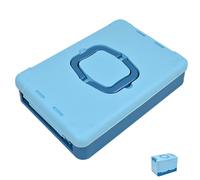 Healeved Scatola scatola di immagazzinaggio portatile auto valigetta porta attrezzi scatole di giocattoli multi cubo vano carrello cassa contenitore di stoccaggio custodia plastica Blue