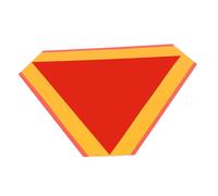 Healeved Segnale Riflettente Triangolare per Veicoli Lenti 35 CM Bordo Giallo Cartello di Sicurezza Posteriore Resistente e Luminoso Segnale di Avvertimento Riflettente per Golf Trattori