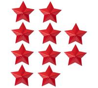 Healeved Set 10 Spille a Stella Rossa a Cinque Punte in Alluminio 4 CM Distintivi a Stella 3D per Abbigliamento Cappelli e Borse Accessori per Memorial Day e Veterans Day