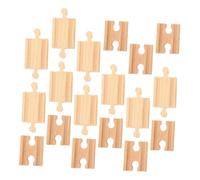 Healeved Set 18 Pezzi Accessori Binari Treno in Legno Pacchetto Espansione Pista Trenino Compatibile Giocattolo Educativo Sicuro per