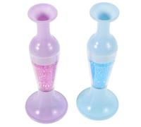 Healeved Set 2 Penne Decorate con Pietre per Nail Art a Forma di Vaso Trasparente, Strumento Gemme Multiuso per Ricamo e Pittura di Precisione, Accessorio Compatto per Salone e Uso