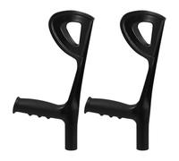 Healeved Set 2 Pezzi Impugnature per Bastone da Passeggio Supporto per Gomito in Pp Nero, Ergonomiche per Ridurre Affaticamento Muscolare e Massima Stabilità, per Anziani
