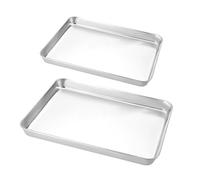 Healeved Set 2 Pezzi Piatti in Acciaio Inossidabile per Involtini di Vermicelli al Vapore, Teglie Rettangolari Antiaderenti per Cucina Domestica e Ristoranti, Vassoi Multifunzione