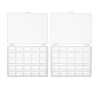 Healeved Set 2 Pezzi Scatola Porta Avvolgitori in Plastica Trasparente Organizer per Accessori da Cucito 25 Scomparti Custodia Portatile per Fili per Macchine da Cucire per Casa e