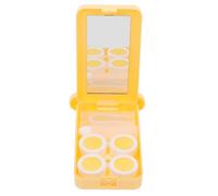 Healeved Set 2 Pezzi Scatole Porta Lenti a Contatto in Plastica Giallo, Custodia Compatta per Lenti Cosmetiche, Contenitore Portatile di Perdite, per Viaggi e Uso All’aperto