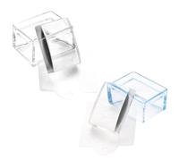 Healeved Set 2 Pezzi Strumenti per Manicure in Plastica Timbra Unghie Quadrata, Design Speciale per Nail Art Pratica a Casa in Salone