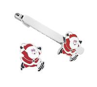 Healeved Set 3 Fermacravatta Decorativi Di Natale, Clip Di Natale in Lega Resistente, Accessori Per Costume Da Festa Eleganti e Mini Fermagli Per Abiti Maschili, Per Eventi Natalizi e Celebrazioni