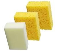 Healeved Set 3 Spugne per Ceramica in Argilla Rettangolari Spugna Artigianale Gialla e Bianca Fori Strumento per Modellazione Pulizia e Scultura in Ceramica per Artisti e Laboratori