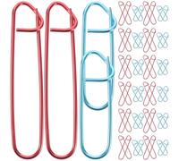 Healeved Set 50 Pezzi Fermamaglie Colorati in Alluminio 60mm e 90mm, Spilli di Sicurezza per Lavori a Maglia e Uncinetto, Fibbie Segnapunti Resistenti per Uso Domestico e Colore Casuale