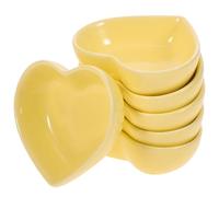 Healeved Set 6 Piatti a Forma di Cuore in Materiale Ceramico per Condimenti e Snack, Resistenti Microonde e Lavastoviglie, per Regalo Housewarming o Festa del Papà