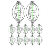 Healeved Set da 12 Mangiatoie da Pesca in Rete Resistente Cestini per Trappole Esche da Pesca alla Carpa Professionale e Ricreativa Controllo Facile del Rilascio Esche