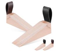 Healeved Set da 4 Cunei Fermaporta in Legno Antiscivolo per Porte Pesanti, Base Rialzata per Pavimenti in Legno, Piastrelle e Moquette, Accessorio per Ufficio e Casa, Bloccaporta