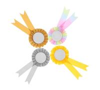 Healeved Set Da 4 Pezzi Corpetto Colorato Coccarde Per i Vincitori Premi Tronco o Dolcetto Nastri Per Concorsi Di Costumi Adesivi Per Badge Di Compleanno Nastro Di Banda Stagnata