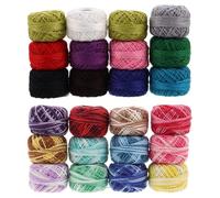 Healeved Set di 24 gomitoli di Filo di Cotone per Uncinetto, Filo da Ricamo Morbido e Lungo per Uncinetto, Punto Croce, Ricamo, Braccialetto dell'amicizia, Artigianato Fai da Te