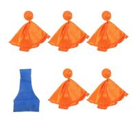 Healeved Set di 6 accessori per arbitro di calcio: sacco da lancio blu, bandierine di rigore arancioni per arbitri di calcio, feste e giochi.