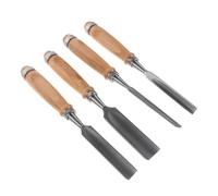 Healeved Set di Scalpelli per Legno 4 Pezzi in Acciaio al Cromo Vanadio Lame Semi-rotonde 6/12/18/24 Mm e Manico Ergonomico, Utensili Manuali per Intaglio e Lavorazione del Legno,