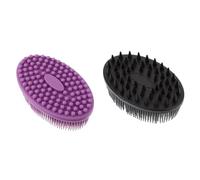 Healeved Set di Spazzole da Bagno Scalp per Ragazzi E Ragazze Spazzola per Il Lavaggio dei in Silicone a Doppia Faccia Nera E Piatta