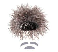 Healeved Set Parrucca da Scienziato Pazzo Barba Finta Adesiva Baffi e Sopracciglia Marroni Accessori per Costumi di Halloween e Feste Cosplay Costume da Vecchio Nonno