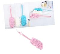 Healeved Spazzola Da Bagno Manico Lungo Scrubber Esfoliante Colorato Rete Per Perfetta Per Pulizia Delicata e Rinfrescante Rosa