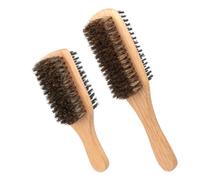 Healeved Spazzola Doppia in Setola di Cinghiale per Chioma e Barba 2 Pezzi Legno di Gomma per Pulizia e Styling Maschile