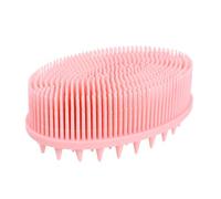 Healeved Spazzola Massaggiante Silicone Doppia Faccia Per Doccia e Shampoo Scrubber Esfoliante Per Corpo e Capelluto Per Viaggi e Palestra Rosa