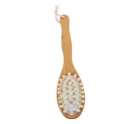 Healeved Spazzola Per Massaggio Corpo in Bambù Setole Naturali e Testina Massaggiante Spazzola Scrub Corpo Doccia Esfoliante