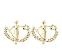 Healeved Spilla da Bavero Dorata a Forma di Bilancia da Donna e Uomo Set da 2 Pezzi in Metallo Resistente Accessorio Elegante per Abiti e Colletti Decorazione Astrologica per Eventi e