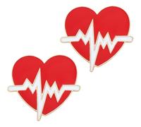 Healeved Spilla da Bavero Medica a Forma di Cuore Elettrocardiogramma, Set da 2 Spille Creative Leggere in Lega, Accessorio Regalo per Infermieri e Medici, per Abbigliamento e Divise