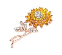 Healeved Spilla fiore piccolo floreale nozze Carino spilla dorata Pin in lega spilla per le donne Delicata spilla spille da abbigliamento Spilla con spilla girasole Giallo