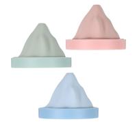 Healeved Stampi per Cubetti di Ghiaccio in Silicone Alimentare, Set da 3 Pezzi Colorati, Vassoio Pratico per Cubetti a Forma di Montagna, Utensili da Cucina Riutilizzabili per Bevande