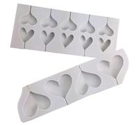 Healeved Stampi per Dolci in Silicone a Forma di Cuore 2 Pezzi, Set Stampi per Cioccolato e Lecca-lecca Fai da Te, Resistenti a Forno, Microonde e Frigorifero, per Preparazioni Casalinghe