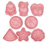 Healeved Stampini per Biscotti in Silicone a Tema Hawaiano 8 Pezzi Tagliabiscotti Timbro per Pasta Frolla e Gelatine Set per e Adulti Accessori per Decorazione Dolci e Cottura Creativa