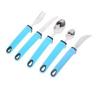 Healeved Stoviglie Anti-vibrazione Per Anziani Utensili Adattabili Impugnatura Antiscivolo Stoviglie Portatili Per Disabili Facili Da Pulire e Sicuri Per Controllo Manuale e Riduzione Delle