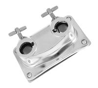 Healeved Supporto Doppio Tamburo per Batteria Base Gamba Tom e Morsetto Compatto in Metallo, Montaggio Rapido e Silenzioso per Batteristi Principianti e Prove a Casa