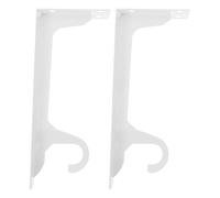 Healeved Supporto per Asta Dell'armadio in Metallo Bianco da 12 Pollici con Gancio, Staffa Angolare Resistente per Mensole e Appendiabiti, Set 2 Pezzi per Organizzazione Guardaroba