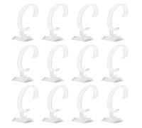 Healeved Supporto Porta Orologi Trasparente C Forma Grande, Espositore da Banco in Plastica, Set da 12 Pezzi per Conservazione Orologi e Gioielli, per Negozio, Scrivania e Comodino