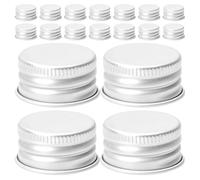 Healeved Tappi Filettati in Alluminio Argento 100 Pezzi Chiusure Ermetiche Resistenti per Bottiglie di Vetro e Contenitori per Lozione per Viaggi e Sessioni in Palestra