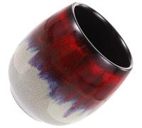 Healeved Tazza da Tè in Ceramica Stile Giapponese 80ml Sfumatura Rossa Set Compatto Multiuso per Casa Ufficio Sala da Tè Regalo Elegante e Resistente