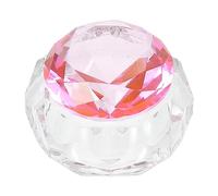 Healeved Tazza Liquido Unghie Nail Art in Vetro Cristallo Trasparente Con Coperchio Fondo Spesso Antiribaltamento Per Manicure Professionale e Uso Domestico Miscelazione Smalti e Polveri Ef