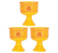 Healeved Tazze Rituali da Offerta in Ceramica Oro 3 Pezzi per Buddha