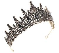 Healeved Tiara da Sposa Nera Vintage con a Forma di Foglia e Fiore Corona da Donna Spilla per Matrimoni Balli e Compleanni Copricapo Elegante per Occasioni Speciali